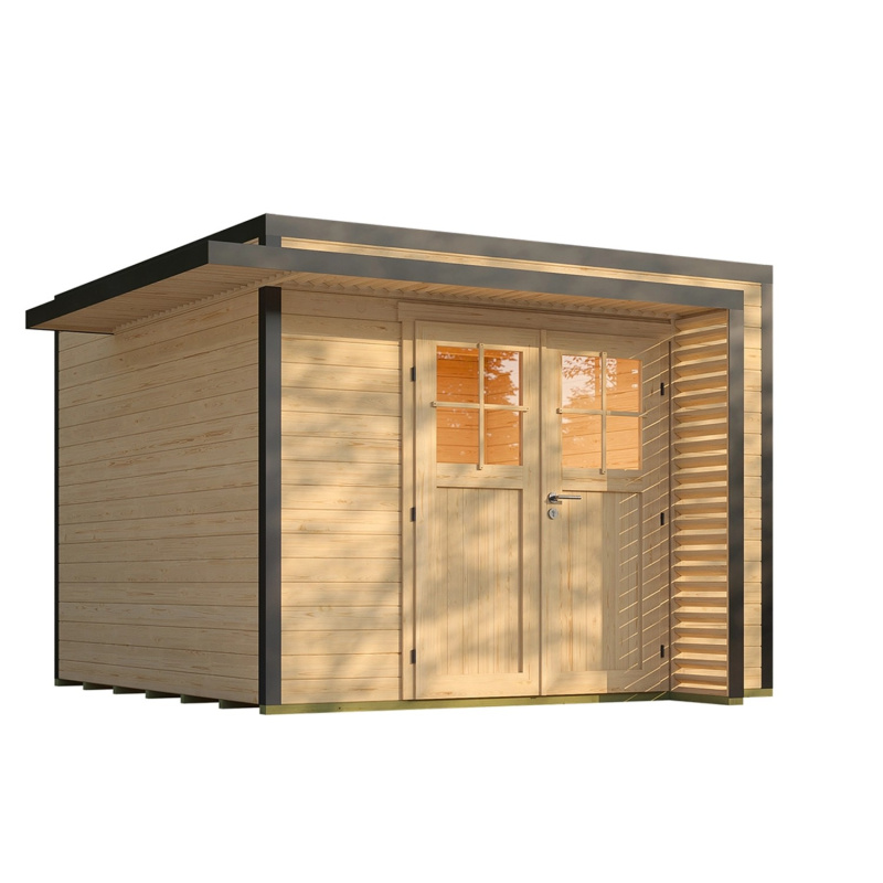 Weka Dřevěný zahradní domek Amberley 28mm V3, přírodní, 300 x 300 cm