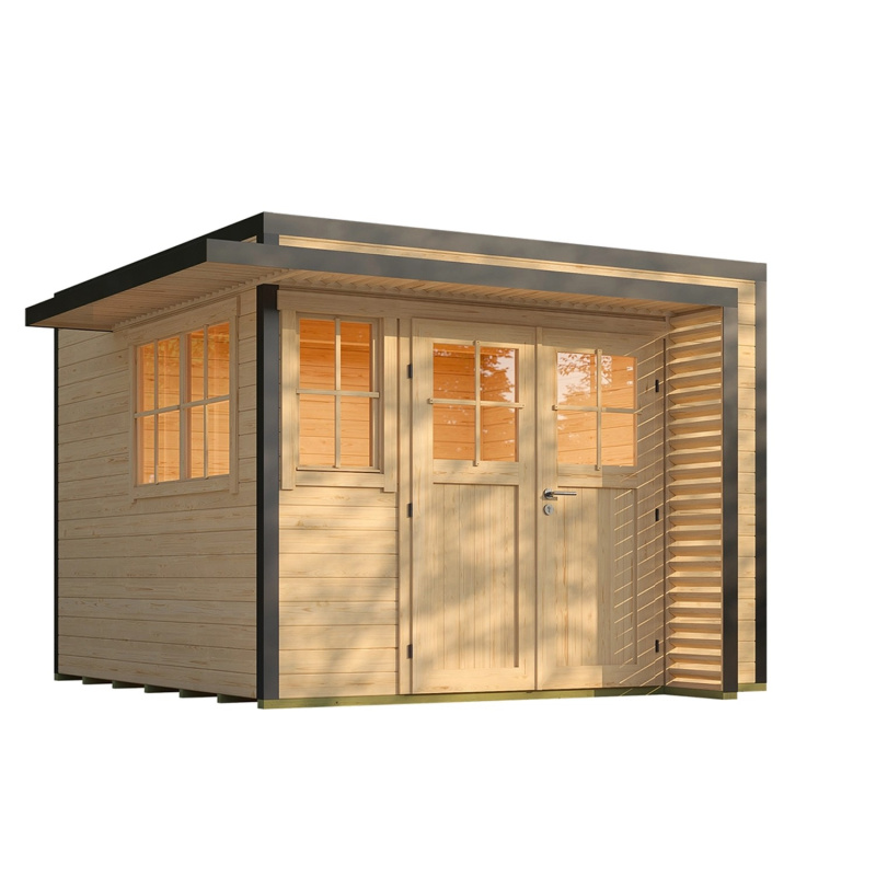 Weka Dřevěný zahradní domek Amberley 28mm V4, přírodní, 300 x 300 cm