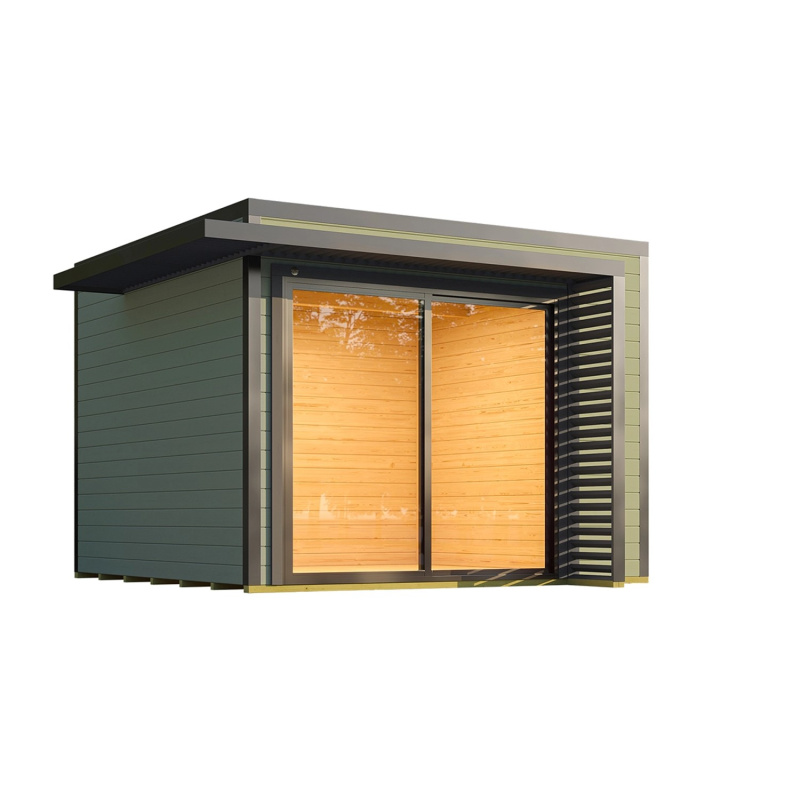 Weka Dřevěný zahradní domek Amberley 1 28mm, šedozelená-antracit, 300 x 300 cm