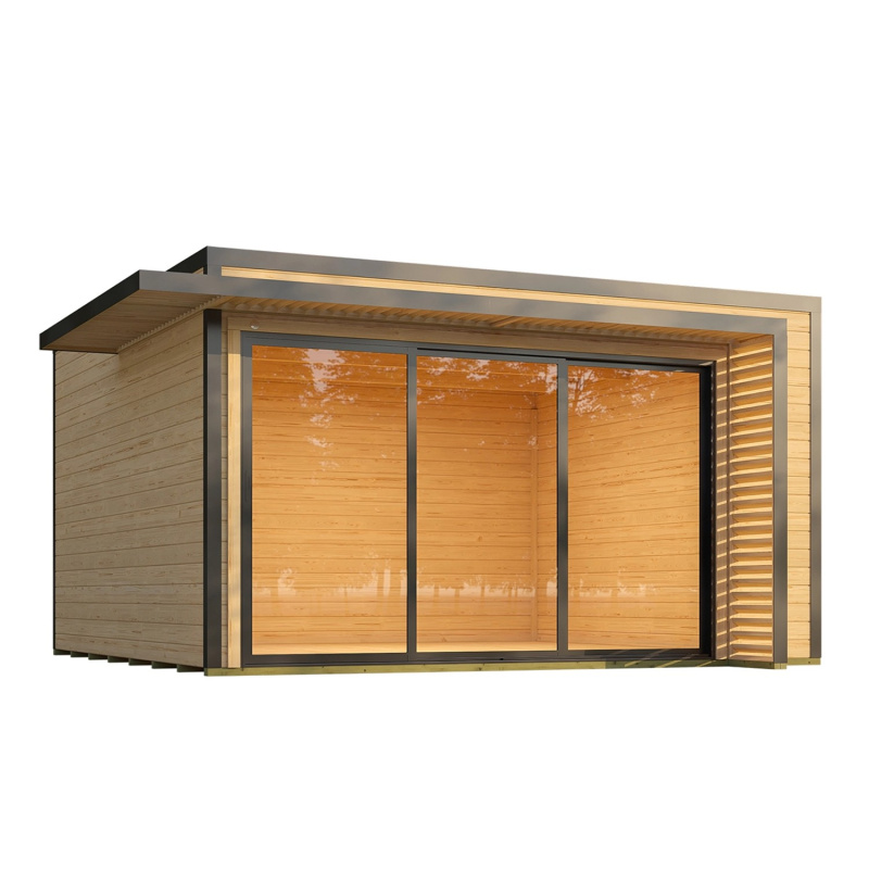 Weka Dřevěný zahradní domek Amberley 1 44mm V1, přírodní, 400 x 400 cm