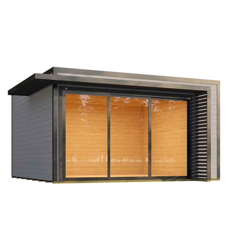 Weka Dřevěný zahradní domek Amberley 1 44mm V1, šedá-antracitová, 400 x 400 cm