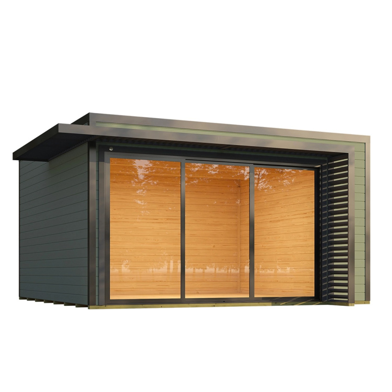 Weka Dřevěný zahradní domek Amberley 1 44mm V1, šedozelená-antracit, 400 x 400cm