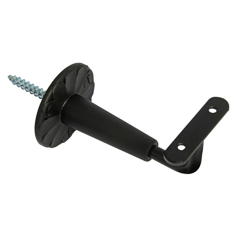 Konzola zábradlí s plastovou patkou černá, 2 ks