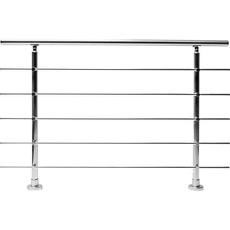 Dieda Sada zábradlí eloxovaný hliník vodorovné kulaté tyče 100 cm x 150 cm