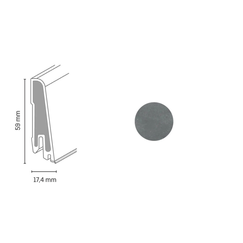 Döllken Profiles Soklová lišta USL 60 Clip 2688 sizilien 59x17,4x2500mm