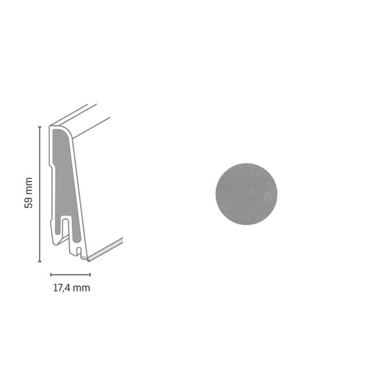 Döllken Profiles Soklová lišta USL 60 Clip 2682 korsika 59x17,4x2500mm
