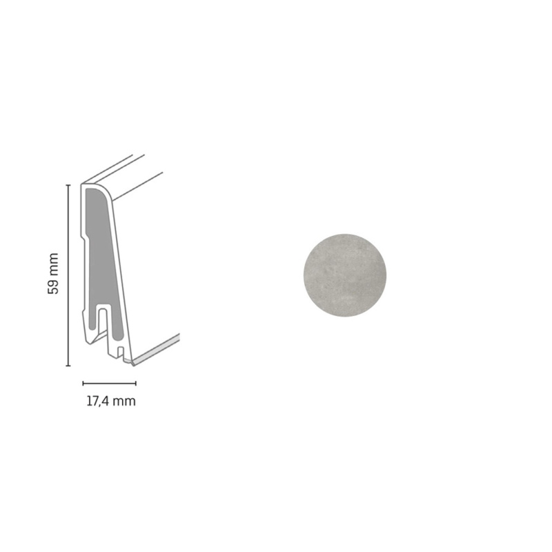 Döllken Profiles Soklová lišta USL 60 Clip 2683 mykonos 59x17,4x2500mm