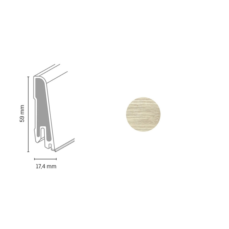 Döllken Profiles Soklová lišta USL 60 Clip 2433 dub kiental 59x17,4x2500mm