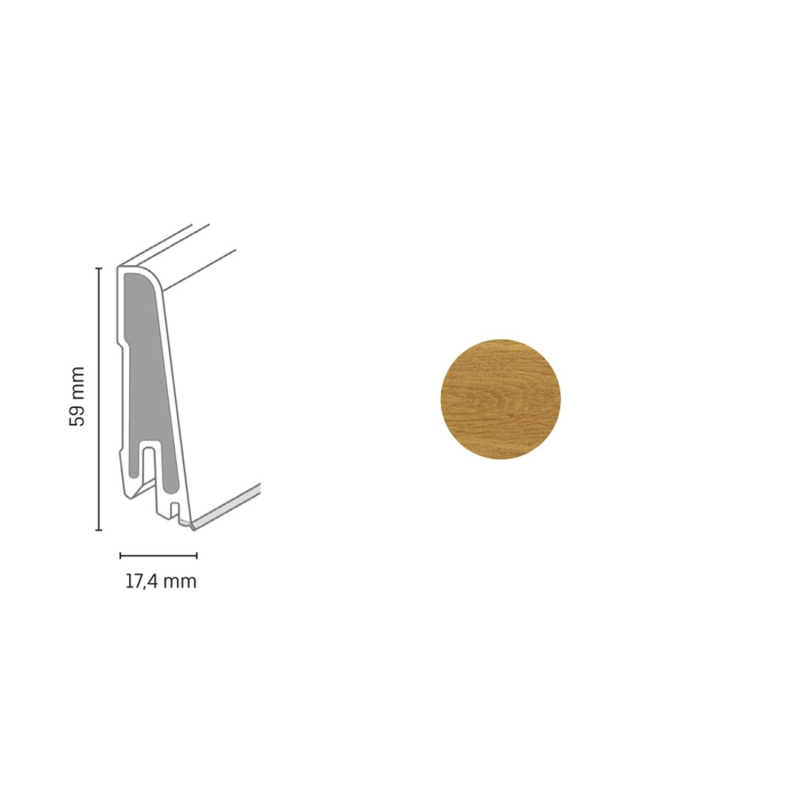 Döllken Profiles Soklová lišta USL 60 Clip 2699 bomanga 59x17,4x2500mm