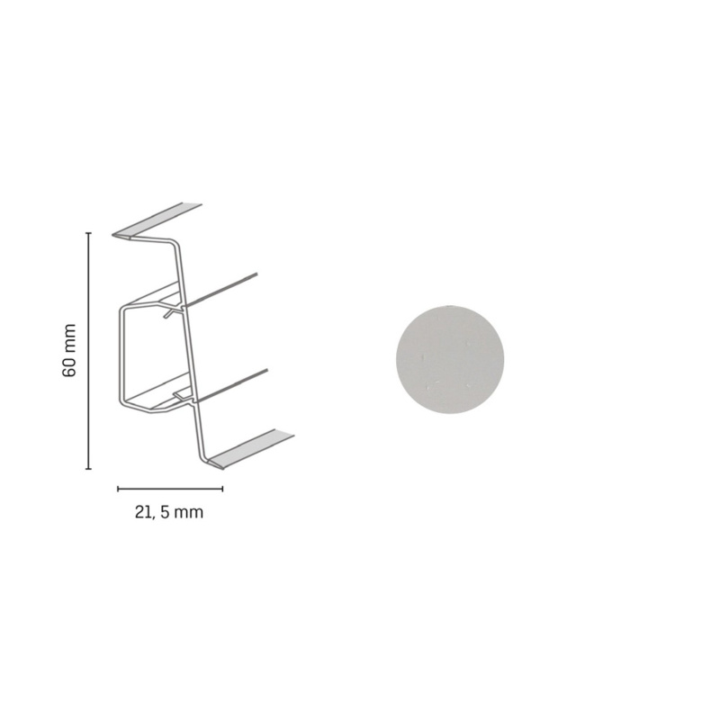 Döllken Profiles Lišta Q SLK 60 0138 světle šedá 60 x 21,5 x 2500 mm