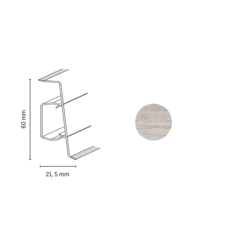 Döllken Profiles Lišta Q SLK 60 3039 60 x 21,5 x 2500 mm