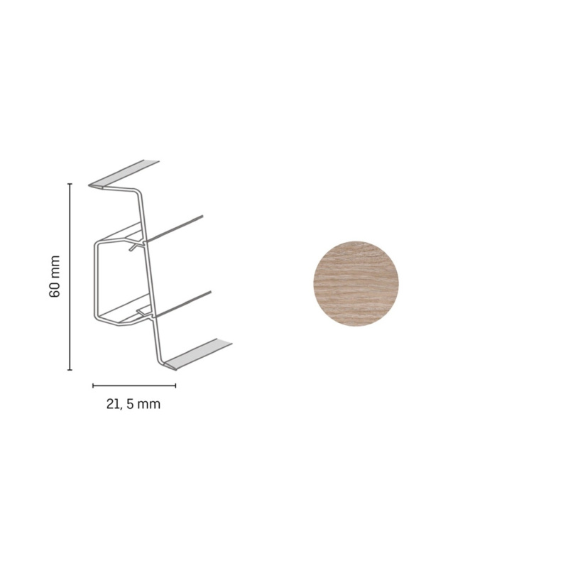 Döllken Profiles Lišta Q SLK 60 3040 dub wasabi 60 x 21,5 x 2500 mm