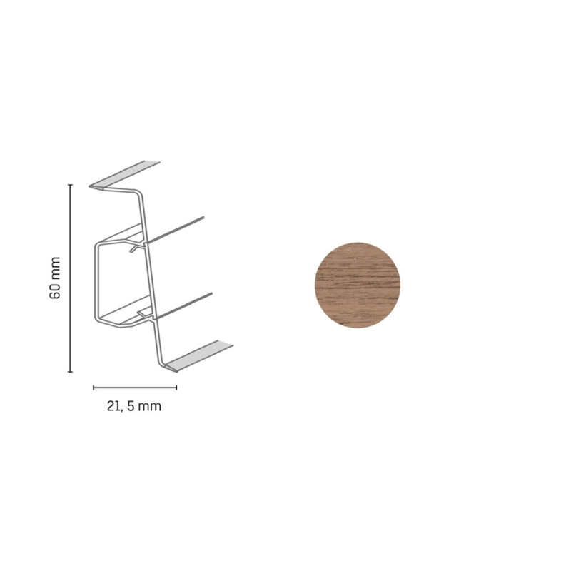 Döllken Profiles Lišta Q SLK 60 3041 60 x 21,5 x 2500 mm