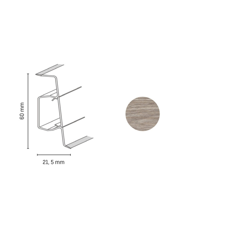 Döllken Profiles Lišta Q SLK 60 3043 60 x 21,5 x 2500 mm