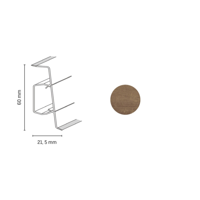 Döllken Profiles Lišta Q SLK 60 3044 60 x 21,5 x 2500 mm