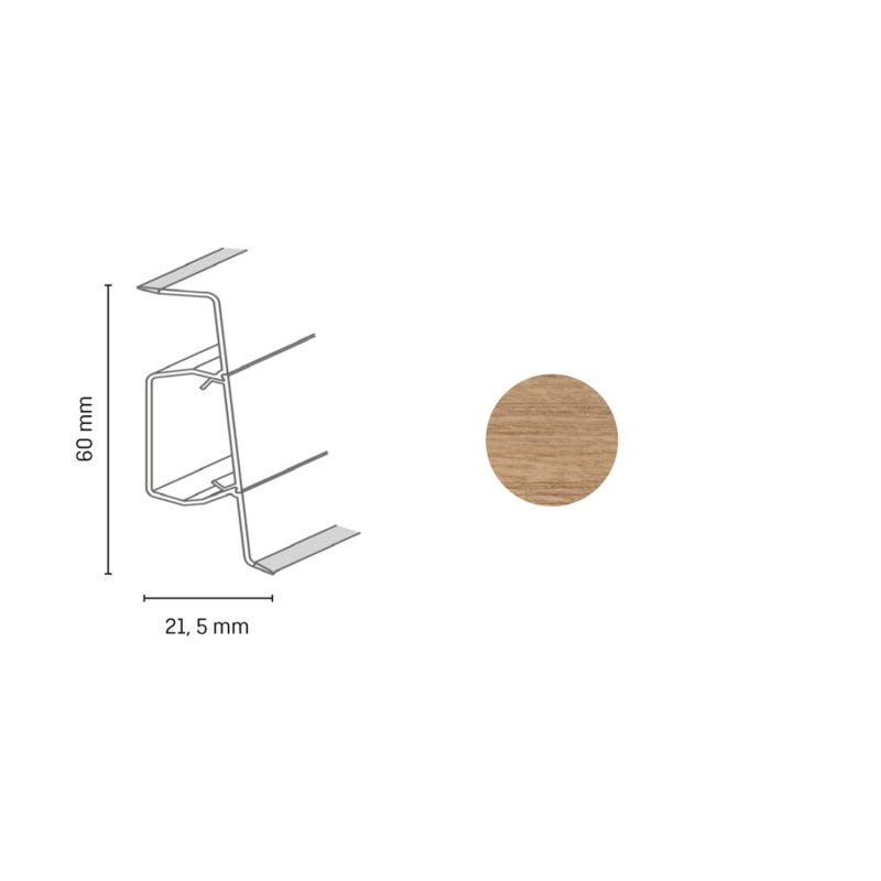 Döllken Profiles Lišta Q SLK 60 3047 dub přírodní 60 x 21,5 x 2500 mm