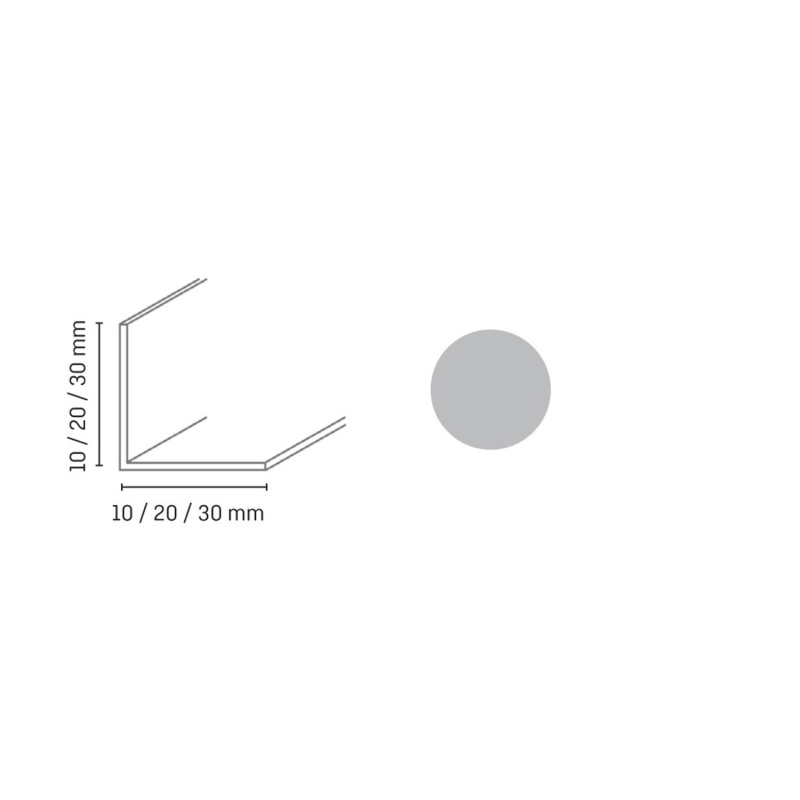 Döllken Profiles Ochrana rohu stěny WL 30/30 šedá 30 x 30 x 2750 mm