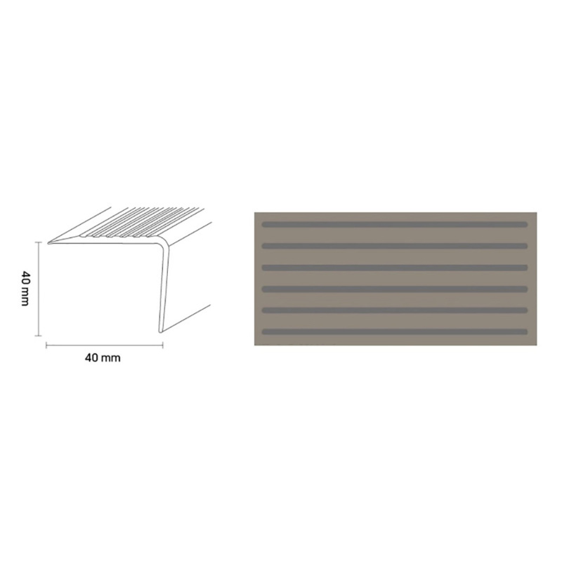 Döllken Profiles Schodišťová hrana TKNG A 40/A 40 1245 champagne 40x40x1250 mm