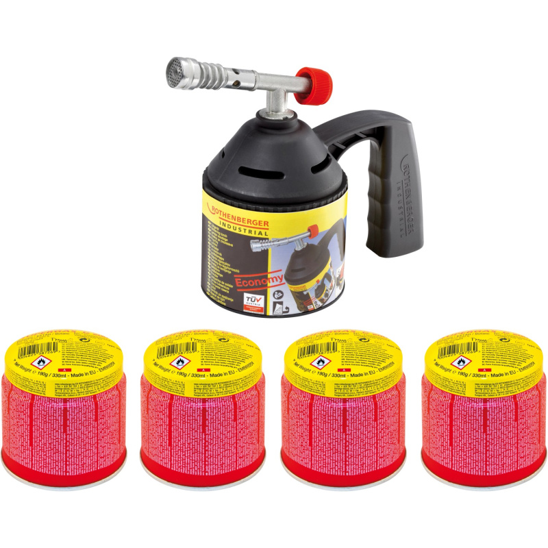 Rothenberger Opalovací sada RoFlame Economy Set (4x kartuše C200 Supergas)