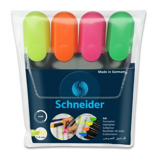 Zvýrazňovač Job souprava 4 ks Schneider