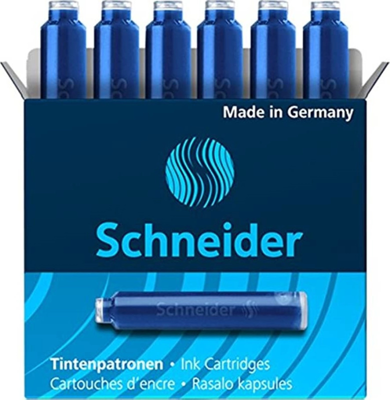 Inkoustové bombičky modré 6 ks Schneider