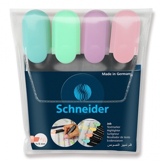 Zvýrazňovač Job Pastel souprava 4 ks Schneider