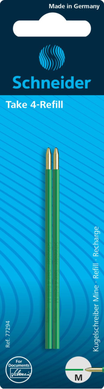 Náhradní náplně Schneider Take4-Refill - blistr 2x zelená