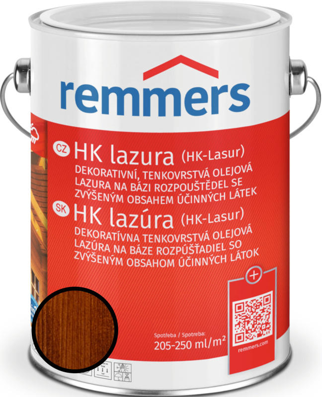 Lazura tenkovrstvá Remmers HK lazura kastanie, 2,5 l