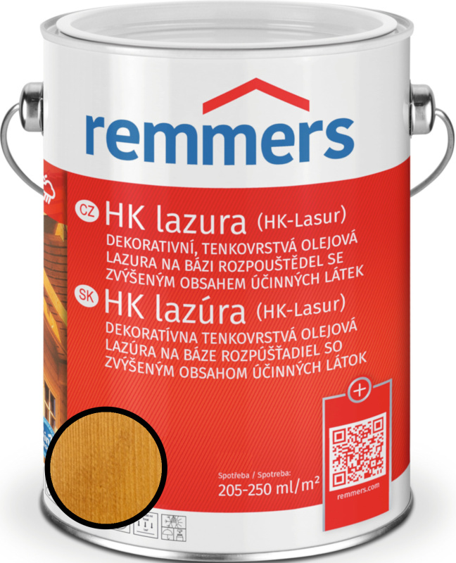 Lazura tenkovrstvá Remmers HK lazura eiche hell, 2,5 l