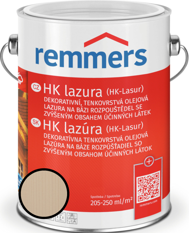 Lazura tenkovrstvá Remmers HK lazura weiss, 2,5 l