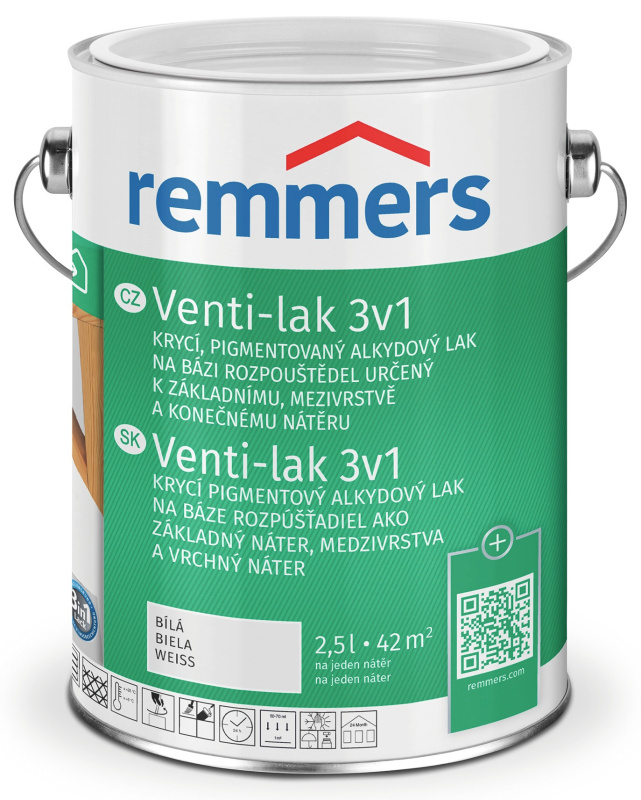Lak na dřevo Venti - lak 3v1 bílá, 5 l