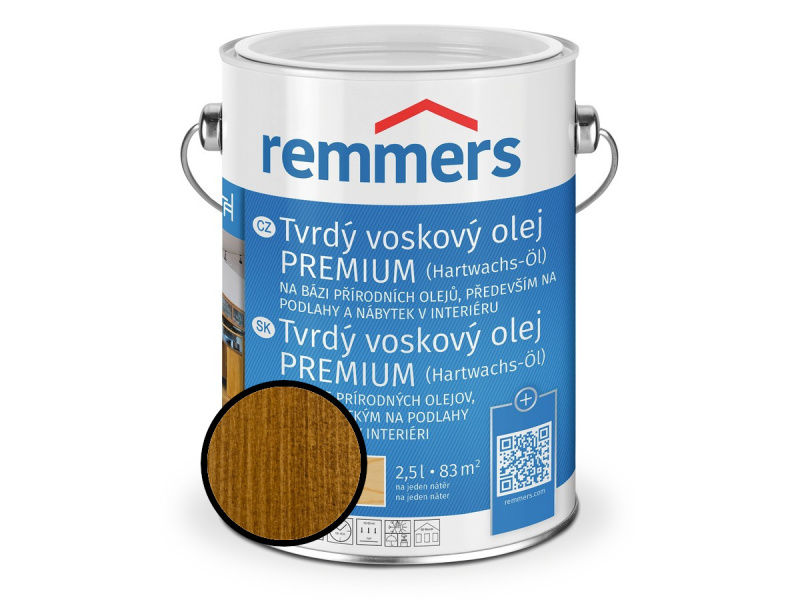 Olej tvrdý voskový Remmers Premium 1363 eiche rusic 2,5 l