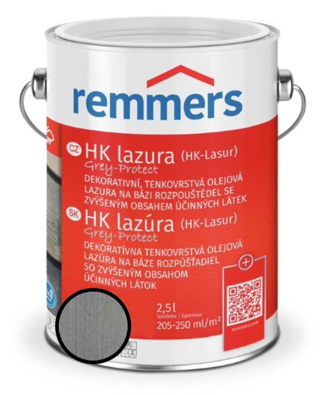 Lazura tenkovrstvá REMMERS HK lazura Grey Protect platinově šedá 5 l