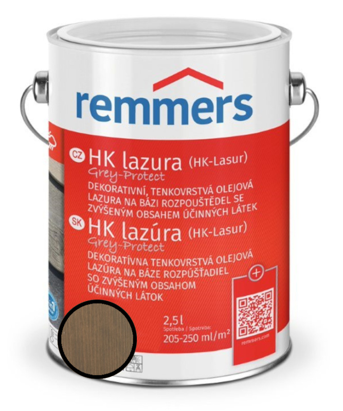 Lazura tenkovrstvá REMMERS HK lazura Grey Protect pískově šedá 5 l