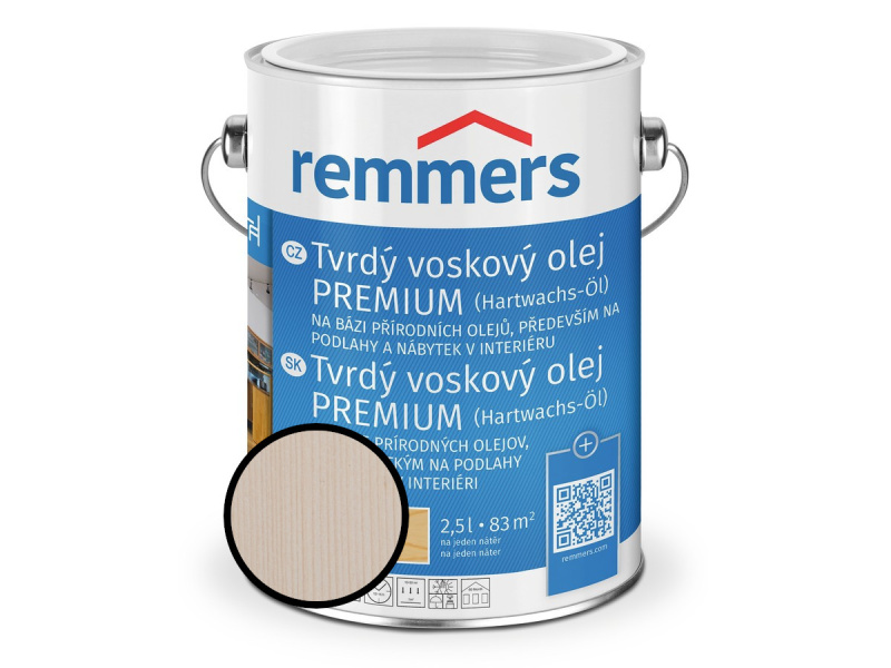 Olej tvrdý voskový Remmers Premium 0668 intens. bílá 2,5 l