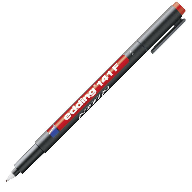 Popisovač na fólie Edding 141 F - červený, 0,6 mm