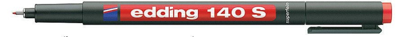 Popisovač na fólie Edding 140 S - červený, 0,3 mm