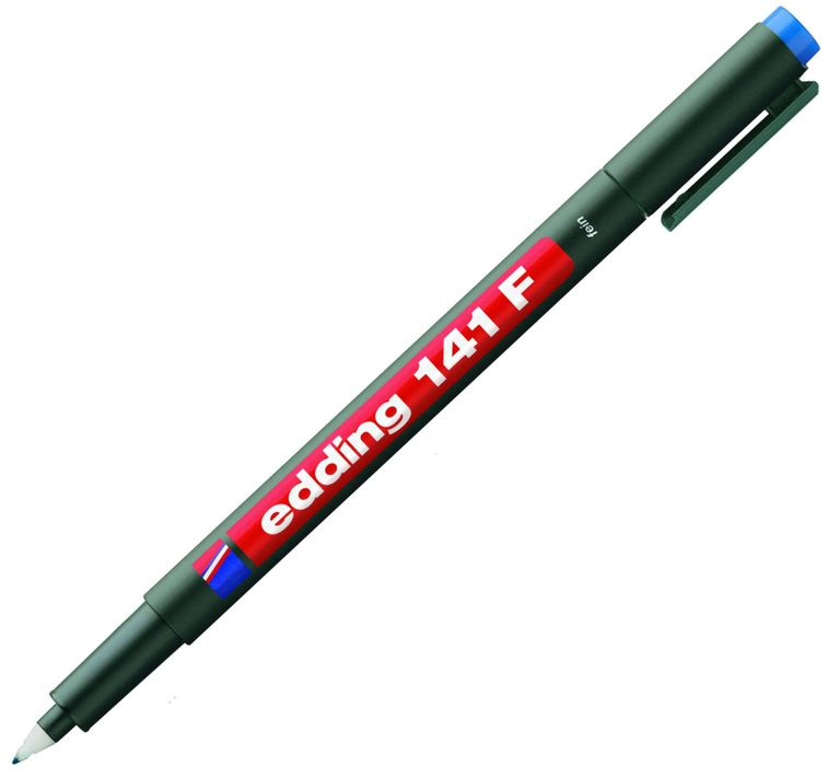 Popisovač na fólie Edding 141 F - modrý