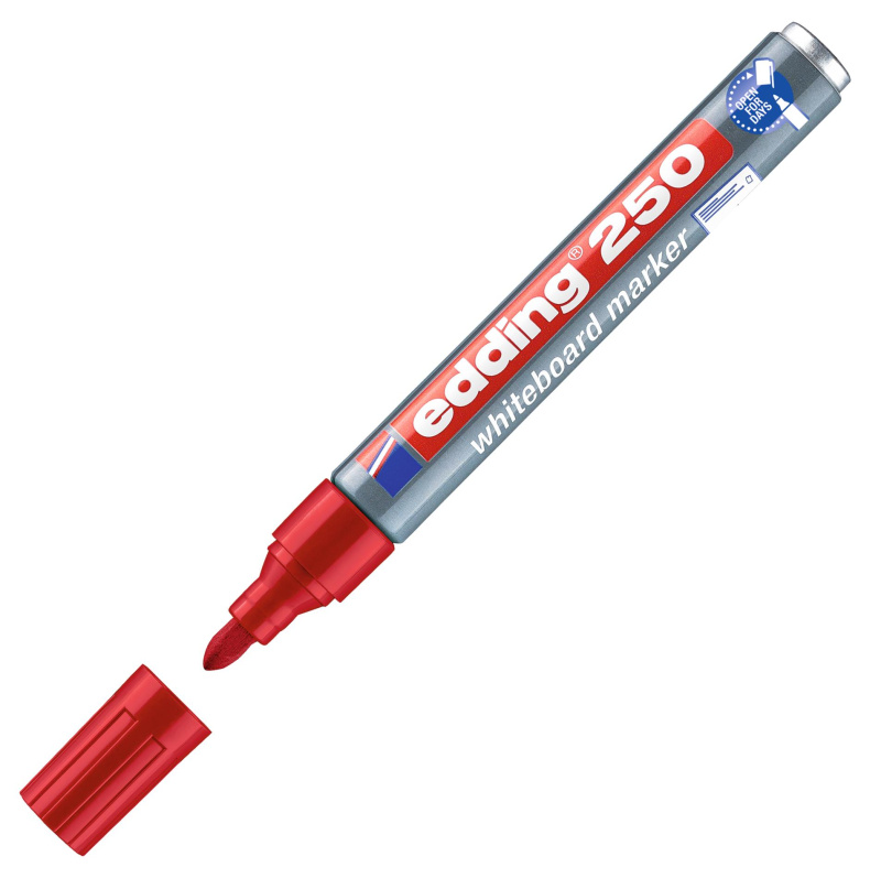 Popisovač EDDING 250 na bílé tabule, červený EDDING