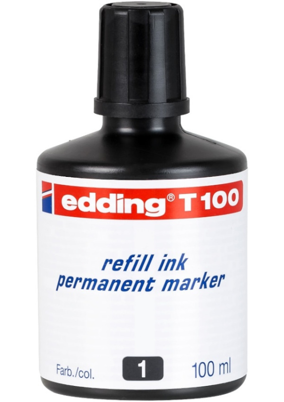 Náhradní permanentní inkoust Edding T100 - 100 ml, černý