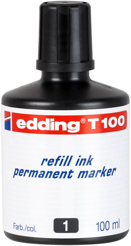 Náhradní permanentní inkoust Edding T100 - 100 ml, černý