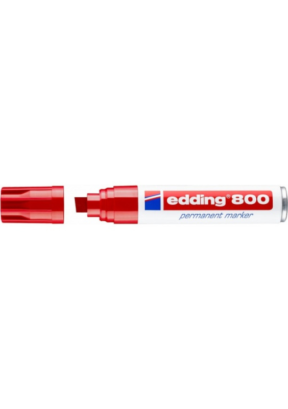 Permanentní popisovač Edding 800 - zkosený hrot, červený