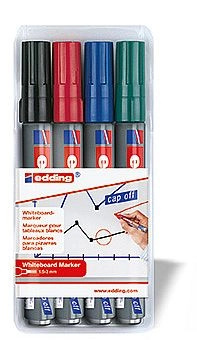 Popisovač EDDING 250 na bílé tabule, sada 4 ks EDDING