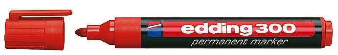 Popisovač permanentní Edding 300 - červený