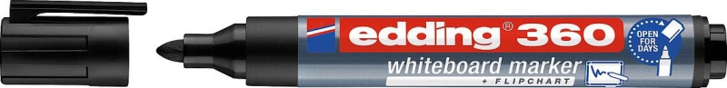 Popisovač na bílé tabule Edding 360 - černý, kulatý