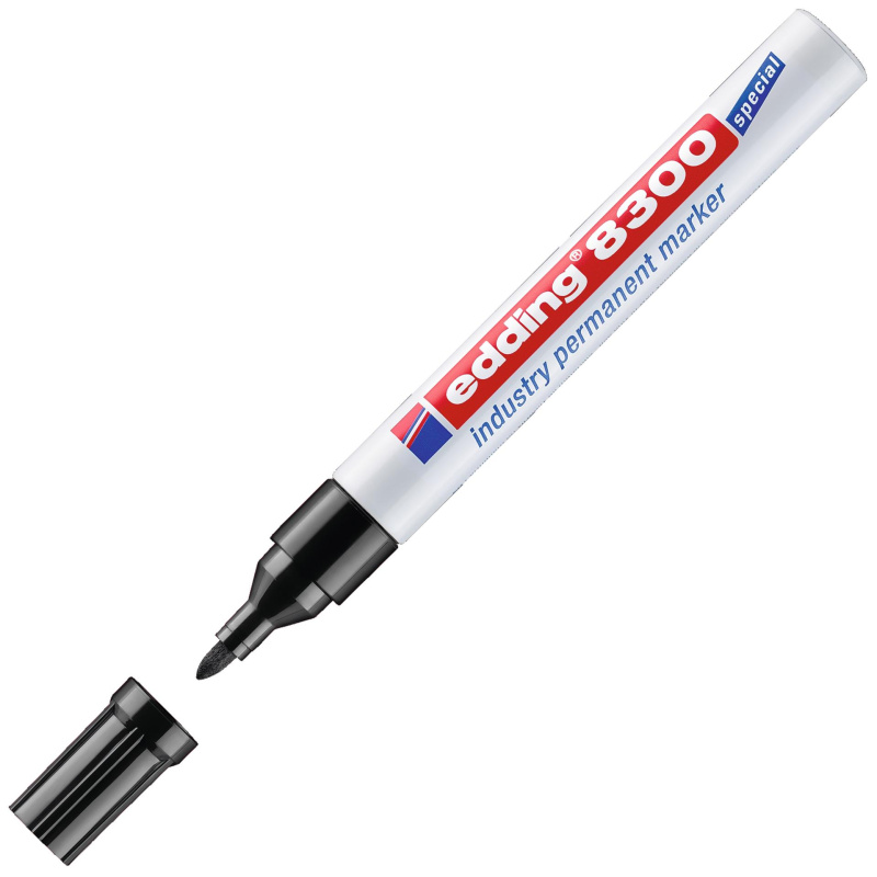 Permanentní popisovač Edding 8300 - průmyslový, kulatý hrot, černý