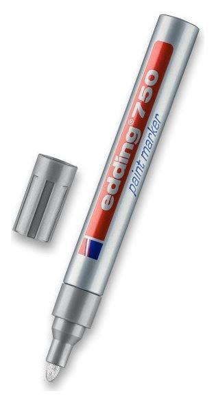 Popisovač lakový Edding 750 - stříbrný