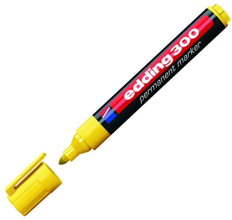 Permanentní popisovač Edding 300 - kulatý hrot, žlutý