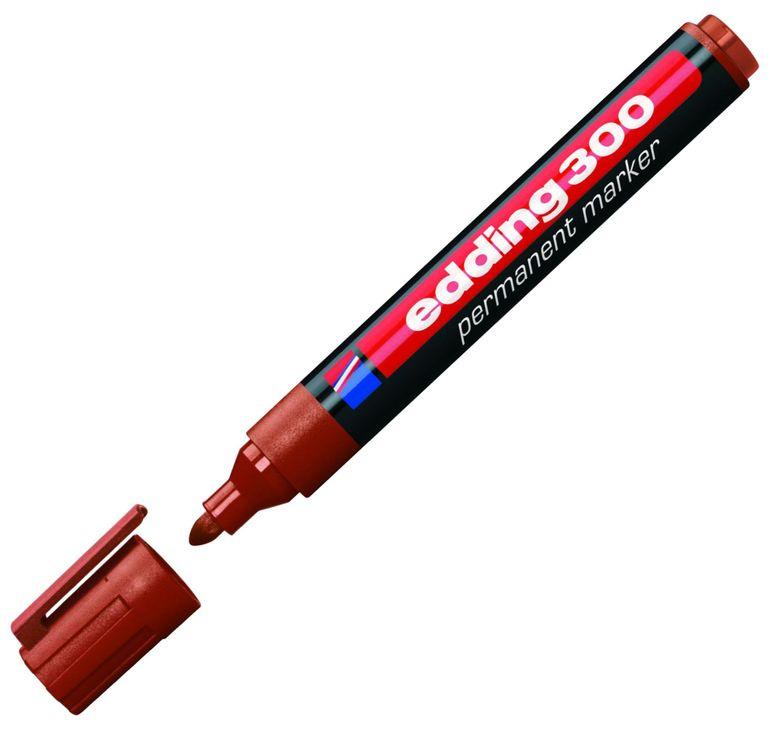 Permanentní popisovač Edding 300 - kulatý hrot, hnědý