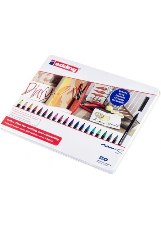 Fixy EDDING 1300, sada 20 ks, kov. krabička EDDING